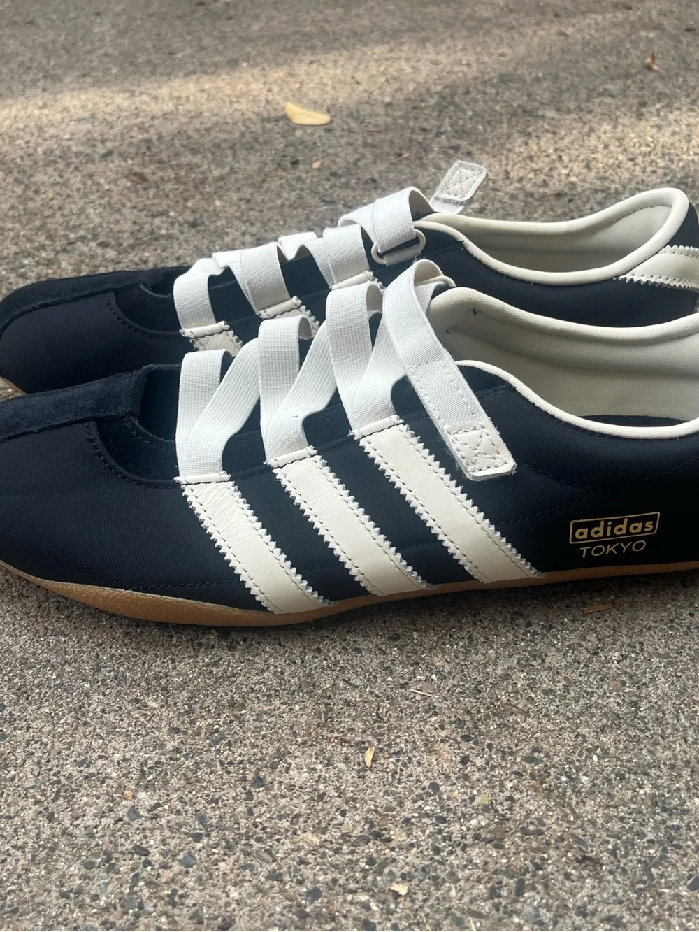 Adidas Mary Jane Ballet Flats Black White Size 11 Women